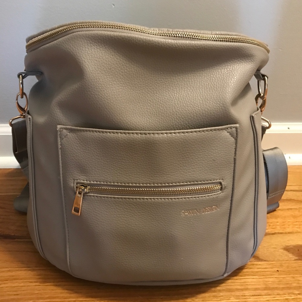 Fawn Design diaper bag backpack color stone gray